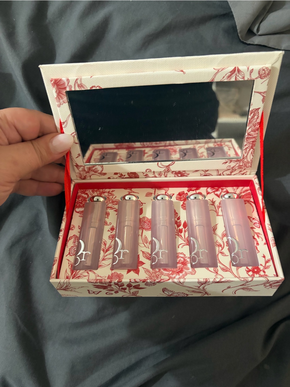 Limited Edition 5 piece lip glow set -Dior Lip Balm & Gloss Set with Mirror